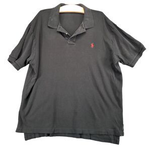 Polo Ralph Lauren Polo Shirt Mens Size XL Short Sleeve Black High Low Hem Cotton